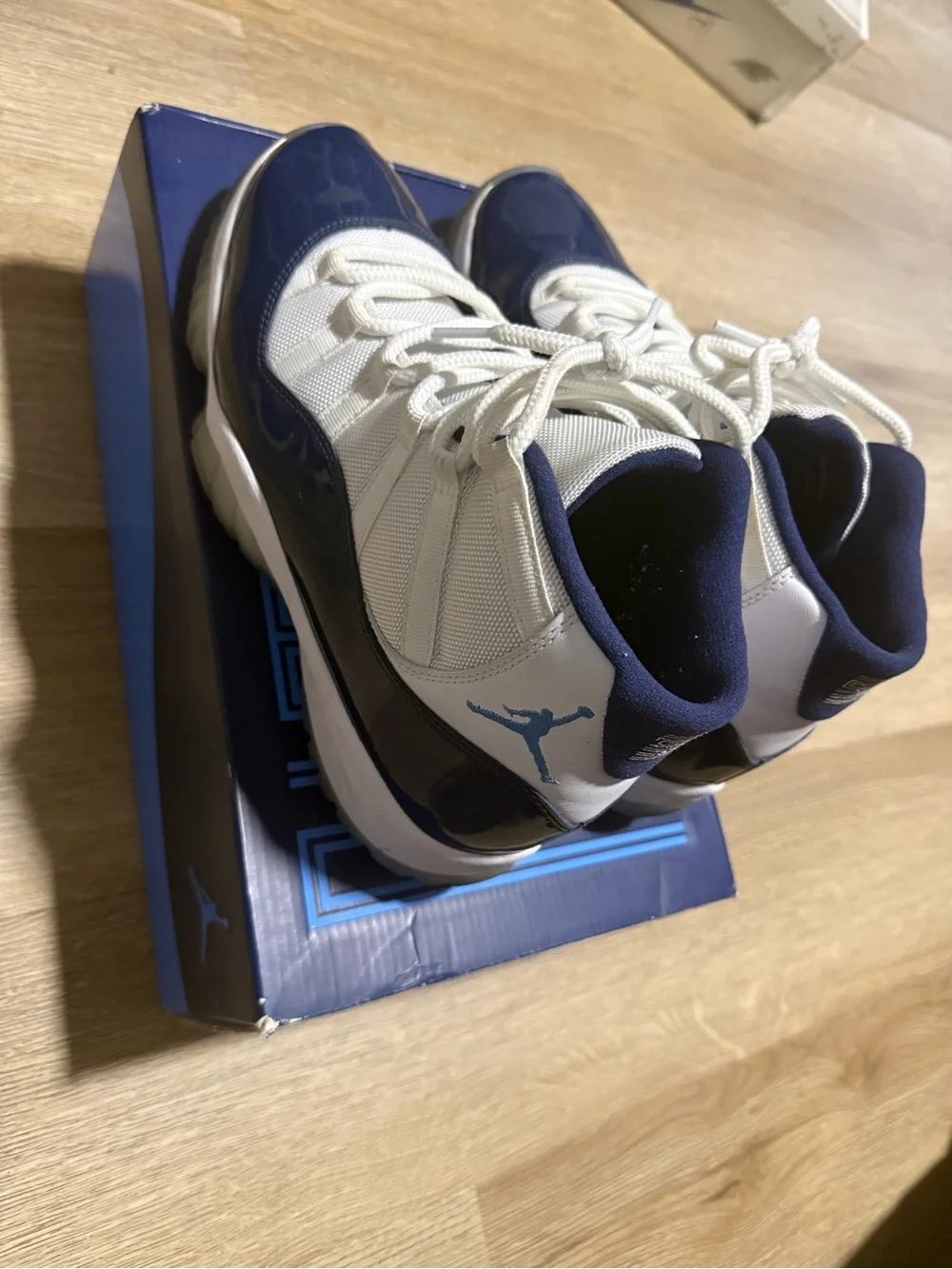 Jordan Retro High-Top Sneakers in Navy and White
